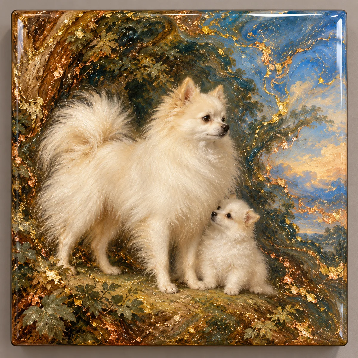 Pomeranian Bitch and Puppy
