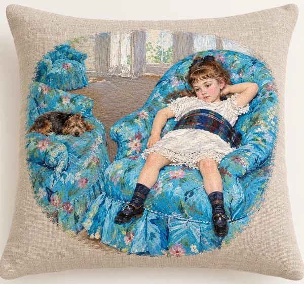 Little Girl in a Blue Armchair