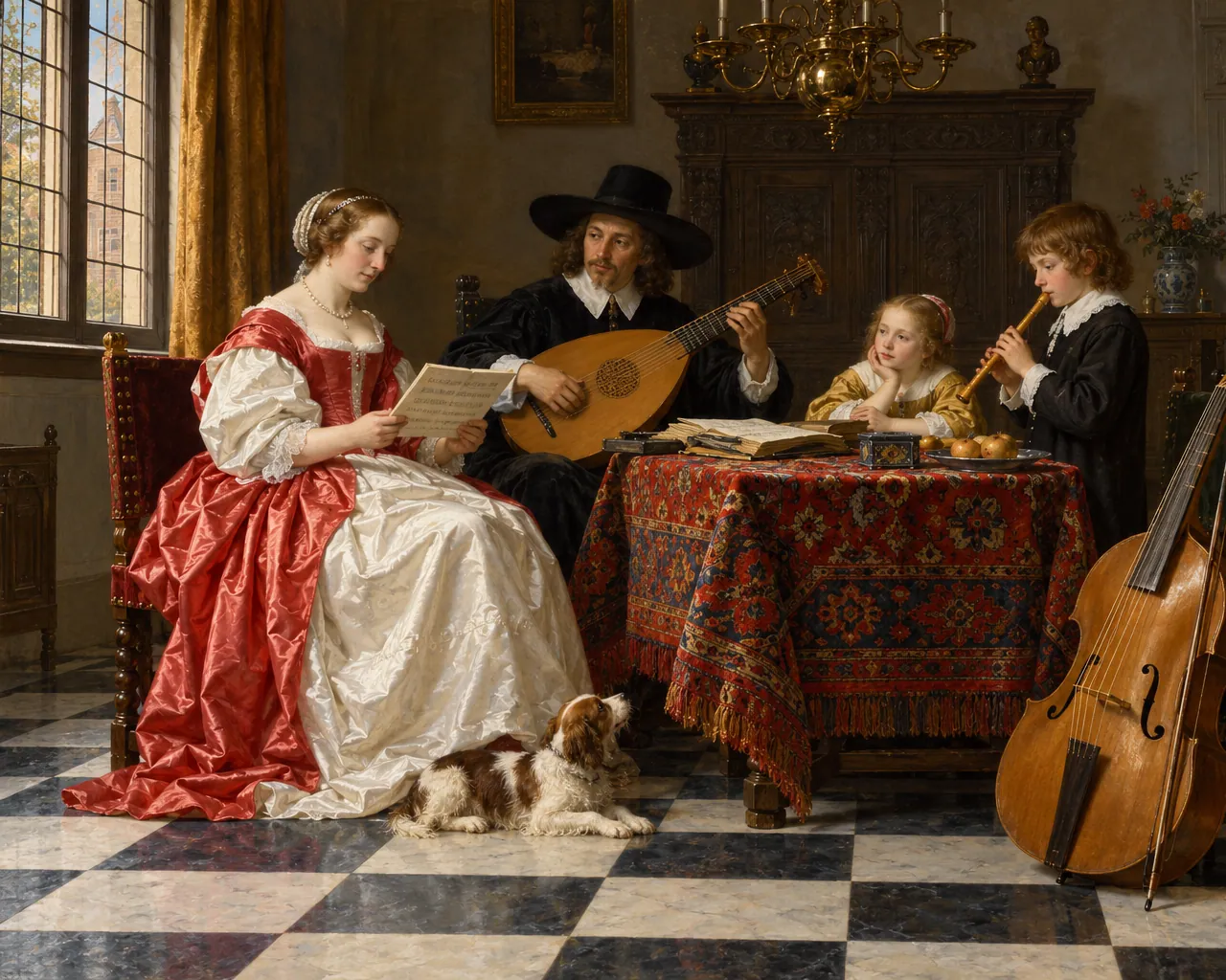 Portrait of a Family Playing Music, the painting