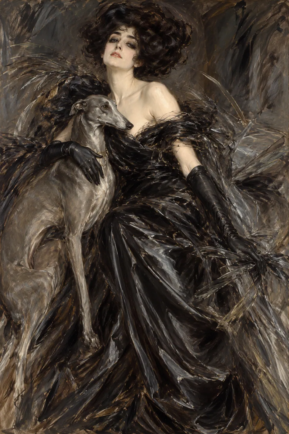 The Marchesa Luisa Casati with a Greyhound