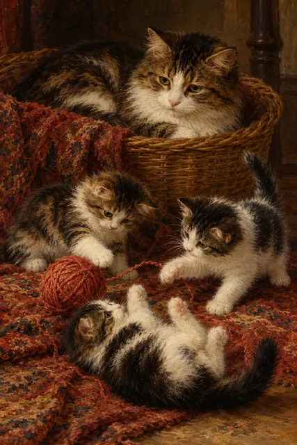 A Cat with Three Kittens