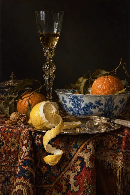 Still Life with Fruit, Glassware, and a Wanli Bowl