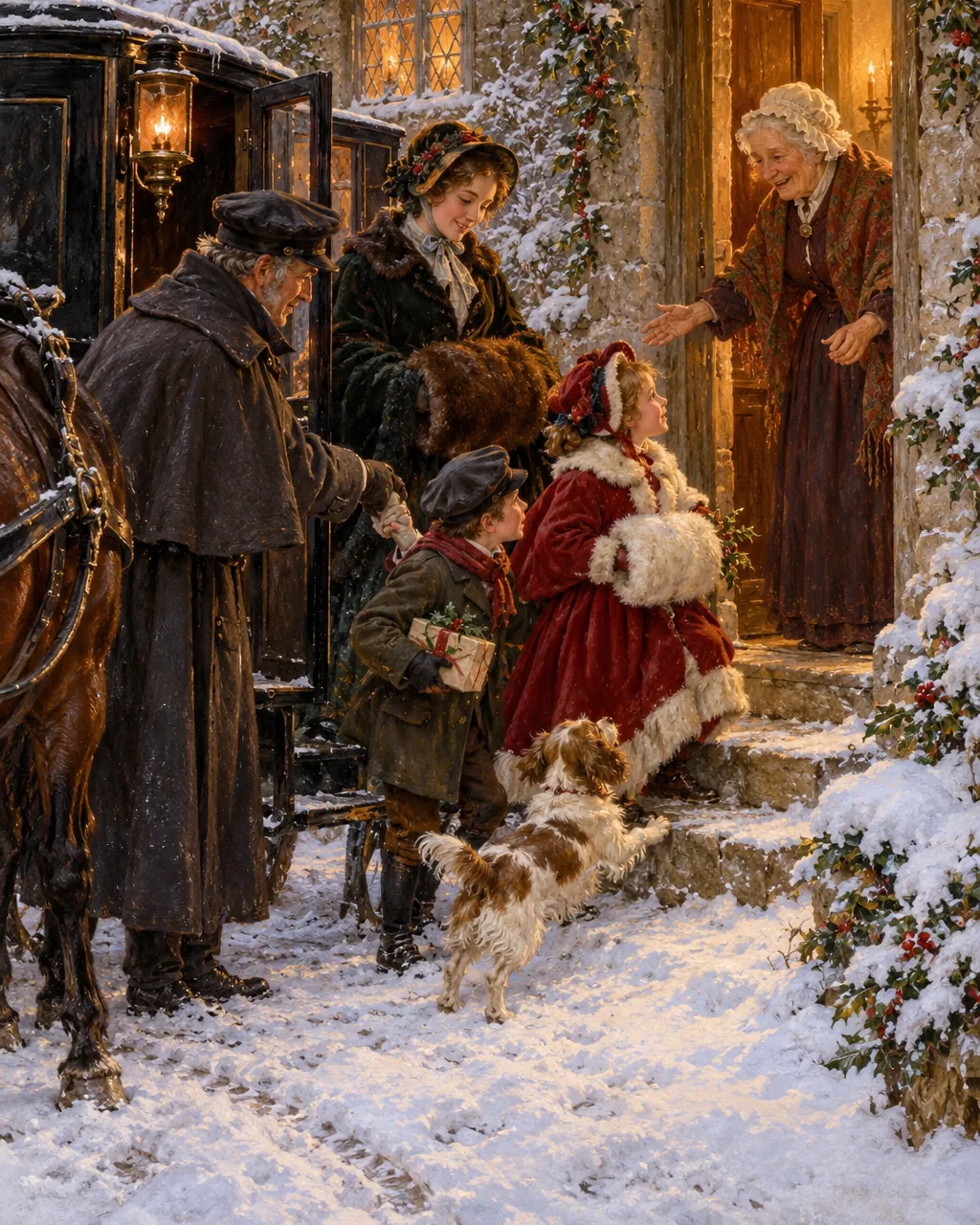 Grandmamma's Christmas Visitors, after George Adolphus Storey