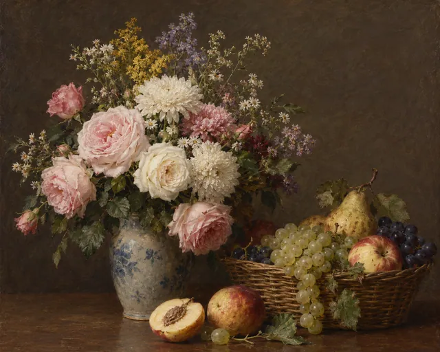 Still Life with Flowers and Fruit, the painting