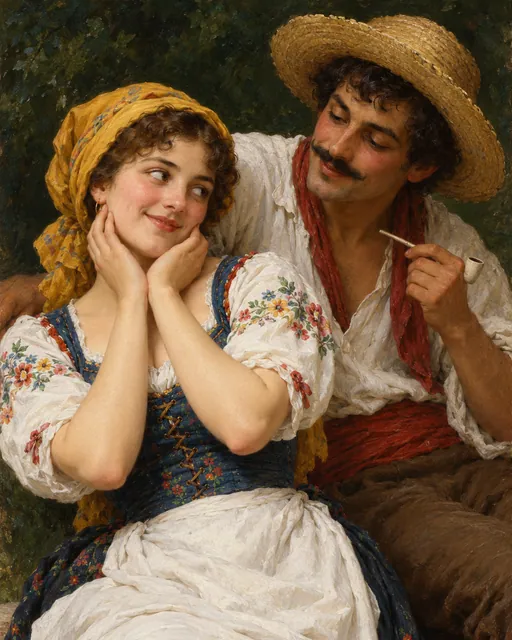 Flirt, the painting