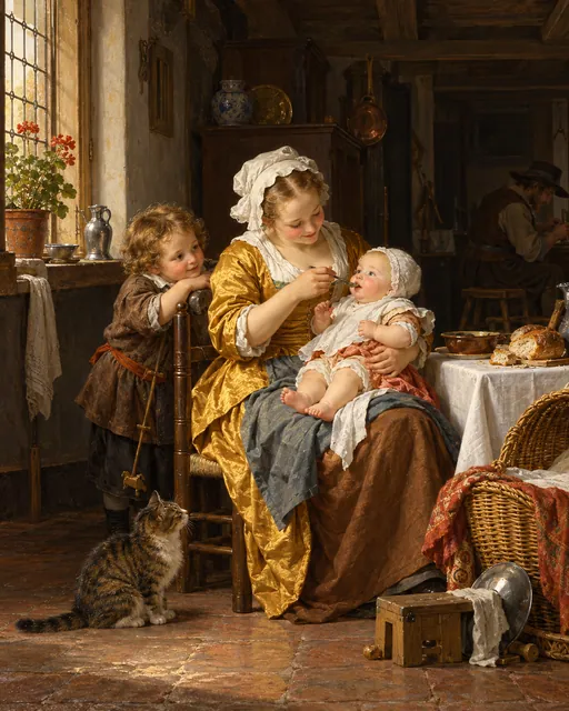 A Mother Feeding her Child (The Happy Mother), the painting