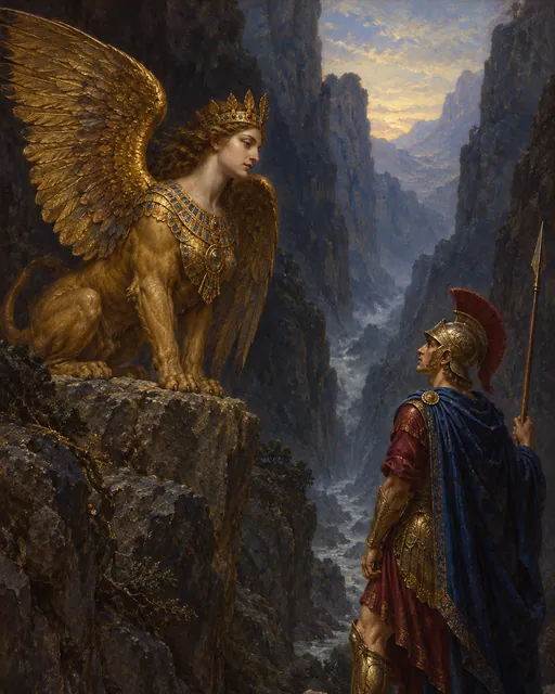 Oedipus and the Sphinx, the painting