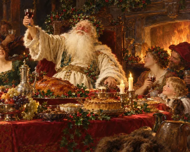 Old Father Christmas, the painting