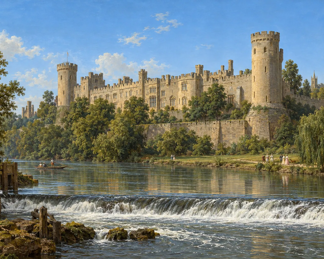 The South Front of Warwick Castle, the painting
