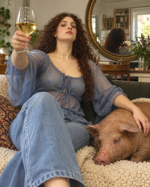An example photo, beside the painting it suits