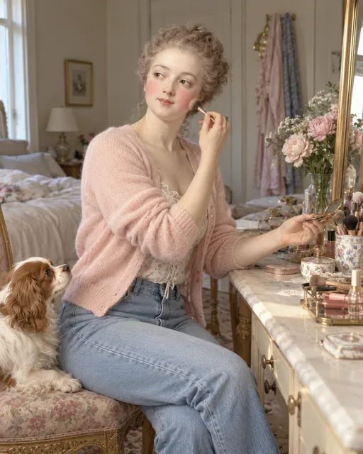 An example photo, beside the painting it suits